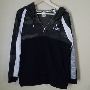 Camo half zip hoodie by pink